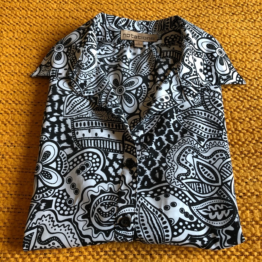 00s Retro Printed Button Up